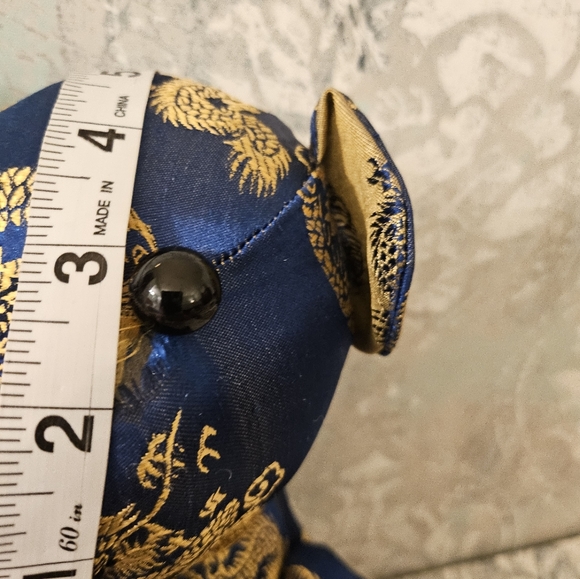 Vintage Asian Handcrafted Chinese Embroidered Silk Teddy Bear Plush - Picture 3 of 14